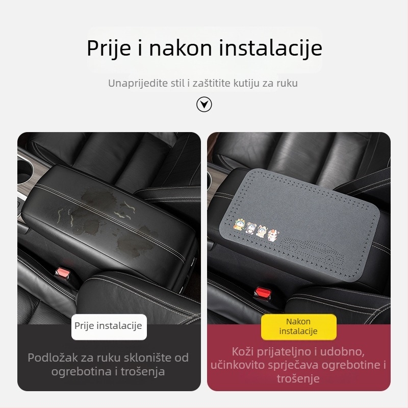 Jastučić za naslon za ruku autom Lexus ES350h, RX, UX, NX400h – središnji protivklizni pokrov, PVC materijal, prilagodba izrade, tiskani logo