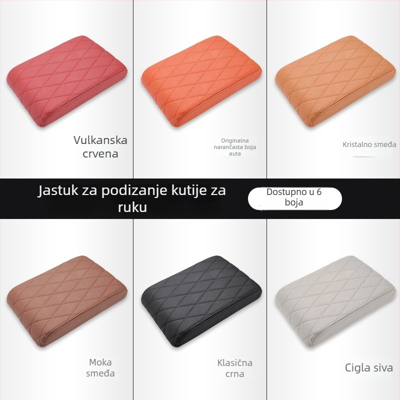 Kožni booster jastuk za naslon za ruke automobila s prostorom za pohranu, univerzalna kompatibilnost, prilagodljiva obrada, privatna etiketa dostupna