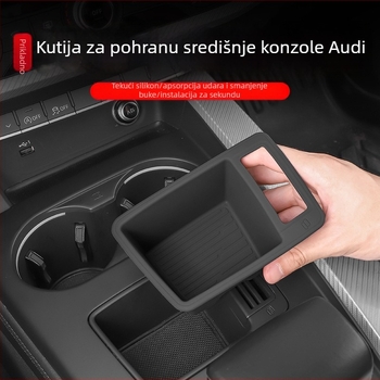 Silikonska podložka za spremište u naslonu za ruku za Audi Q5L, kompatibilna s A4/A6L; proizvedeno u Guangzhou, bez prilagodbe.