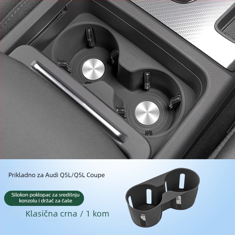 Silikonska podložka za spremište u naslonu za ruku za Audi Q5L, kompatibilna s A4/A6L; proizvedeno u Guangzhou, bez prilagodbe.