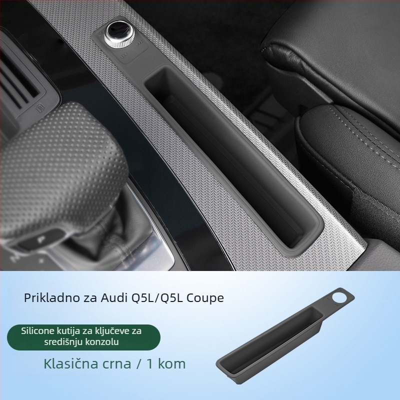Silikonska podložka za spremište u naslonu za ruku za Audi Q5L, kompatibilna s A4/A6L; proizvedeno u Guangzhou, bez prilagodbe.