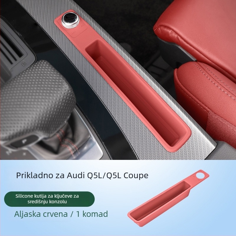 Silikonska podložka za spremište u naslonu za ruku za Audi Q5L, kompatibilna s A4/A6L; proizvedeno u Guangzhou, bez prilagodbe.