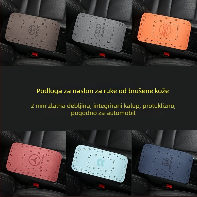 Semiš naslon za ruku automobila, središnji jastuk, zaštitni sloj, moguć tisak logotipa
