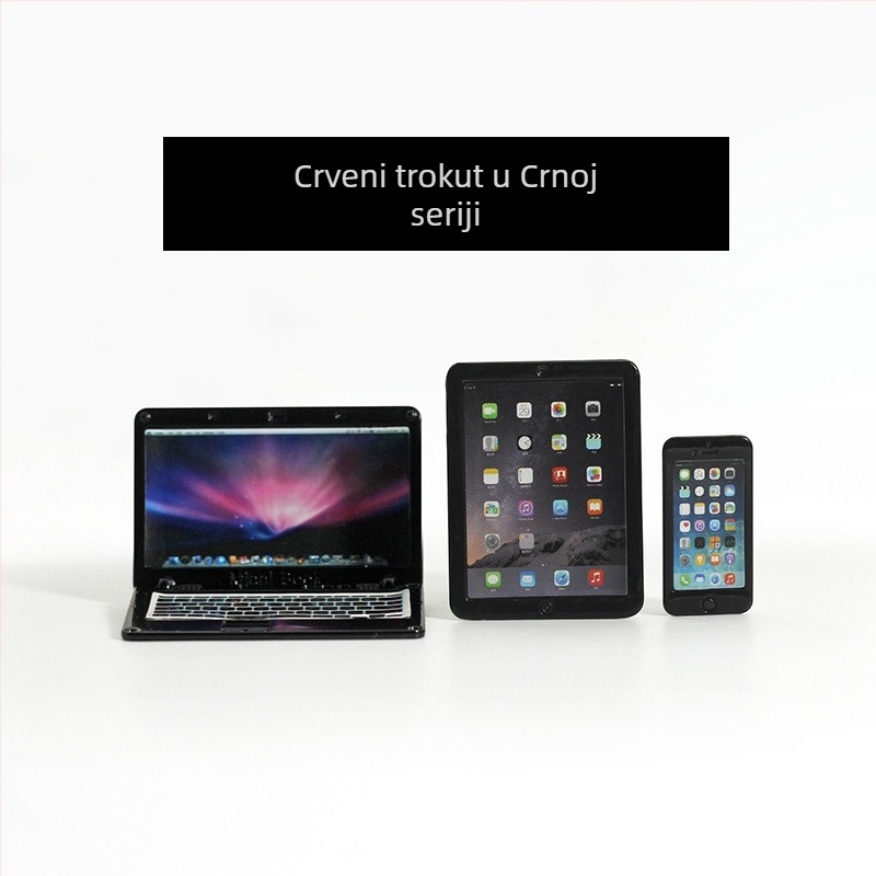 Dijelovi za kućicu za lutke — Mini sklopivi bilježnica, simulacijsko mini računalo, tablet i telefon, trodijelni model N122 (Materijal: legura; Obrada: uzorak prilagodbe; 3C: Igračke starije od 14 godina; Dobna granica: 18+)