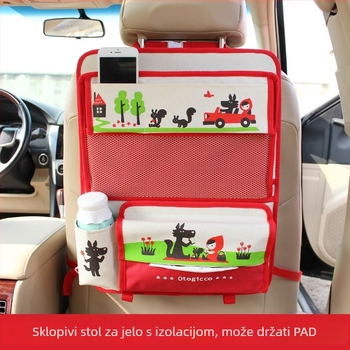 Organizator stražnjeg dijela sjedala automobila – Oxford tkanina, velika kapaciteta, uzorak karikatura, tisk logotipa