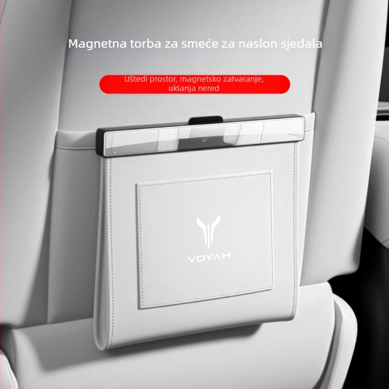 Kožna torba za otpad u automobilu, za stražnji dio sjedala, magnetska, vodootporna, 5 L