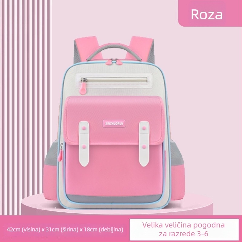 Školska torba u korejskom stilu za učenike 1.–6. razreda, unisex, najlon, prozračna, ultra lagana, zaštita kralježnice, naramenice s zračnim jastukom