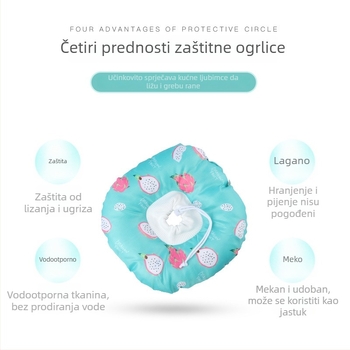 Mekana Elizabethanska ogrlica za mačke i manje pse, vodootporna, sladak crtani dizajn, sprječava lizanje