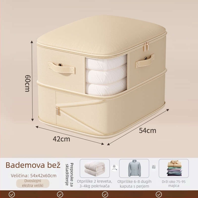 Torba za pohranu ćebeta, velika zapremina, twill tkanina, kubni oblik, model SND1101