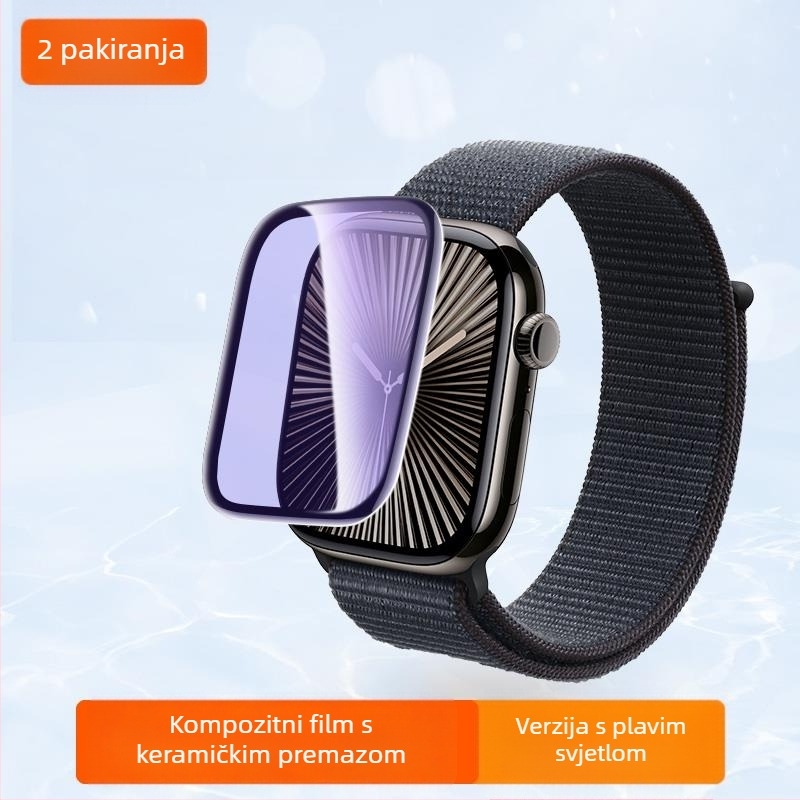Prednji zaštitni film za Apple Watch Series S7/S8/S9/S10 – hidrogel, otpornost na padove