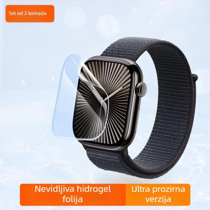Prednji zaštitni film za Apple Watch Series S7/S8/S9/S10 – hidrogel, otpornost na padove
