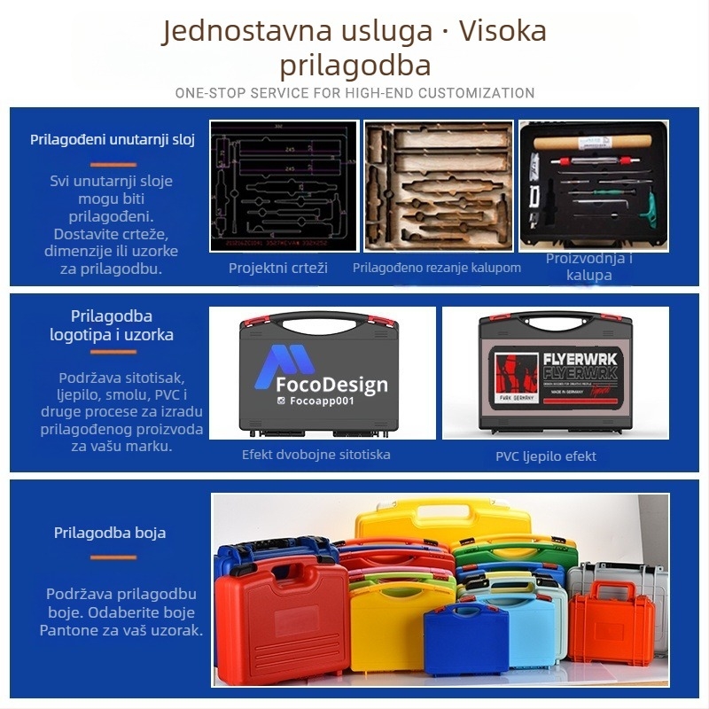 Plastična kutija za alate – višefunkcionalna PP kutija za alate, za električare, prijenosno skladište, vodootporna i otporna na vlagu