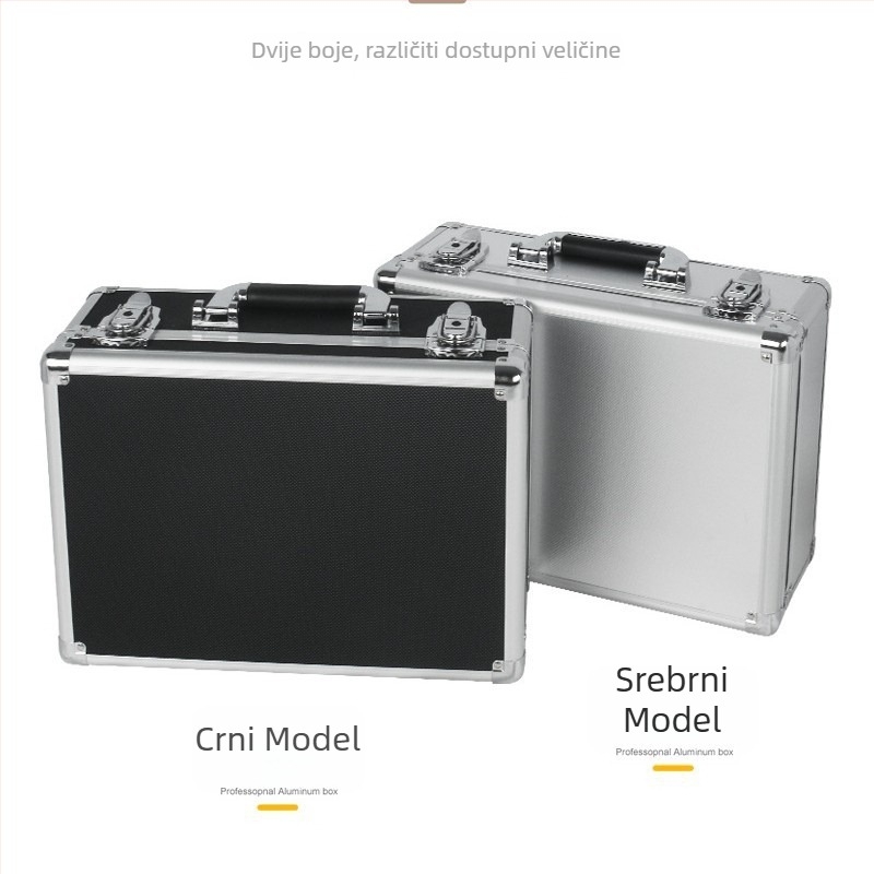 Kutija alata od aluminijskog legura, Prijenosna kutija za pohranu, Vanjski materijal MDF+ABS, Okvir od aluminijskog legura