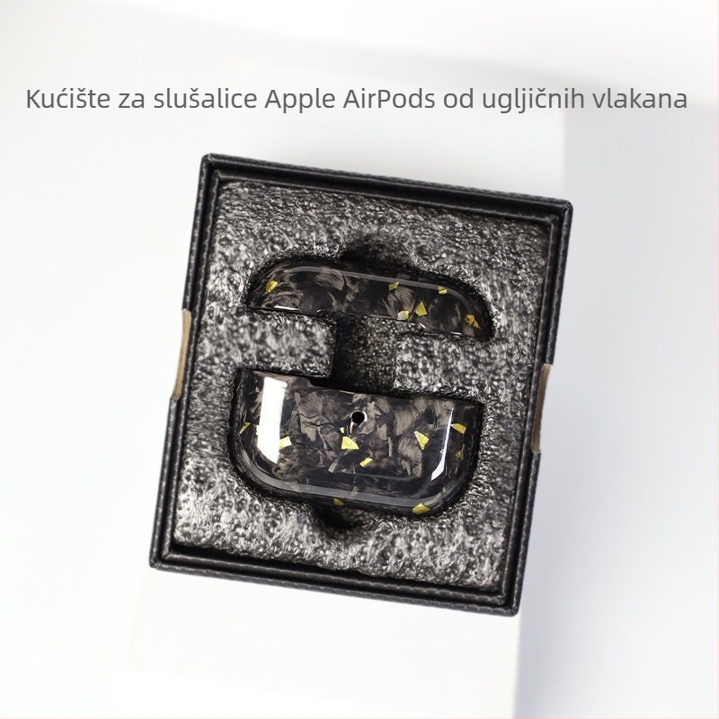 Zaštitni kućiš AirPods Pro 2. generacije i AirPods 3, tvrdi kućište, karbonska vlakna kovana, ručno izrađeni perli, mogućnost prilagodbe