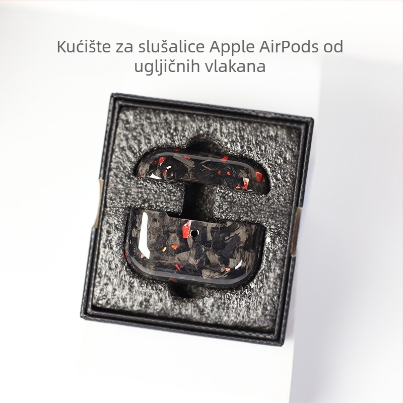 Zaštitni kućiš AirPods Pro 2. generacije i AirPods 3, tvrdi kućište, karbonska vlakna kovana, ručno izrađeni perli, mogućnost prilagodbe