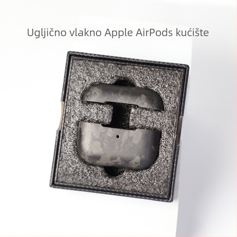 Zaštitni kućiš AirPods Pro 2. generacije i AirPods 3, tvrdi kućište, karbonska vlakna kovana, ručno izrađeni perli, mogućnost prilagodbe