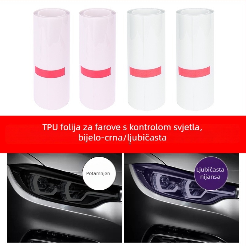 TPU film za svjetla s promjenom boje po osvjetljenju, samoreparirajuća zaštitna folija protiv ogrebotina za prednja i stražnja svjetla