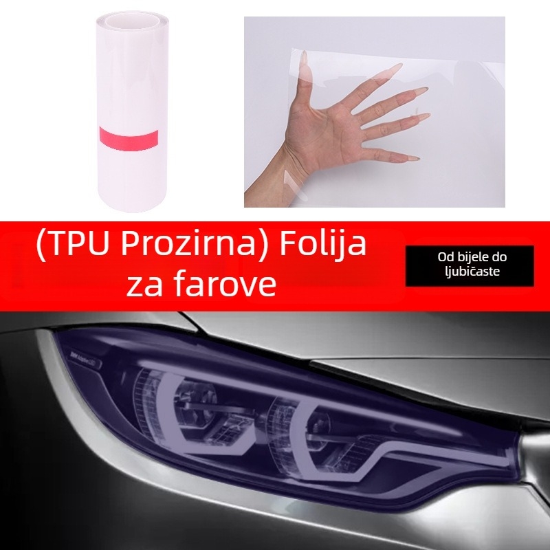TPU film za svjetla s promjenom boje po osvjetljenju, samoreparirajuća zaštitna folija protiv ogrebotina za prednja i stražnja svjetla