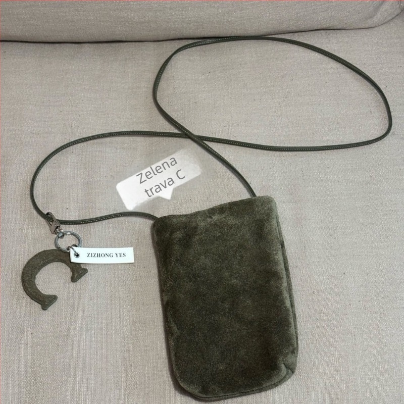 Torba za mobitel od prave kože, bucket stil, s džepom za dokumente, jednoručna naramenica, poliester podstava
