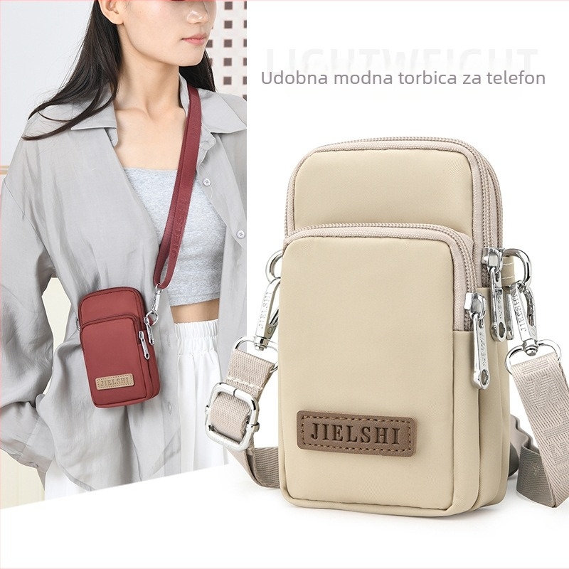 Ženska torbica na rame od Oxford materijala s zatvaračem, vodoravnog kvadratnog oblika, podstava od poliestera, svjež i sladak stil.