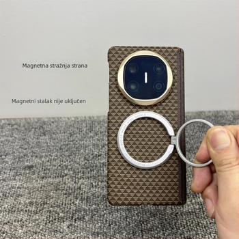 Futrola za Huawei Mate X5 s magnetskim držačem, Kevlar uzorak, X6 kolekcija, dvostruka središnja šarka, ultra-tanka PC zaštitna futrola