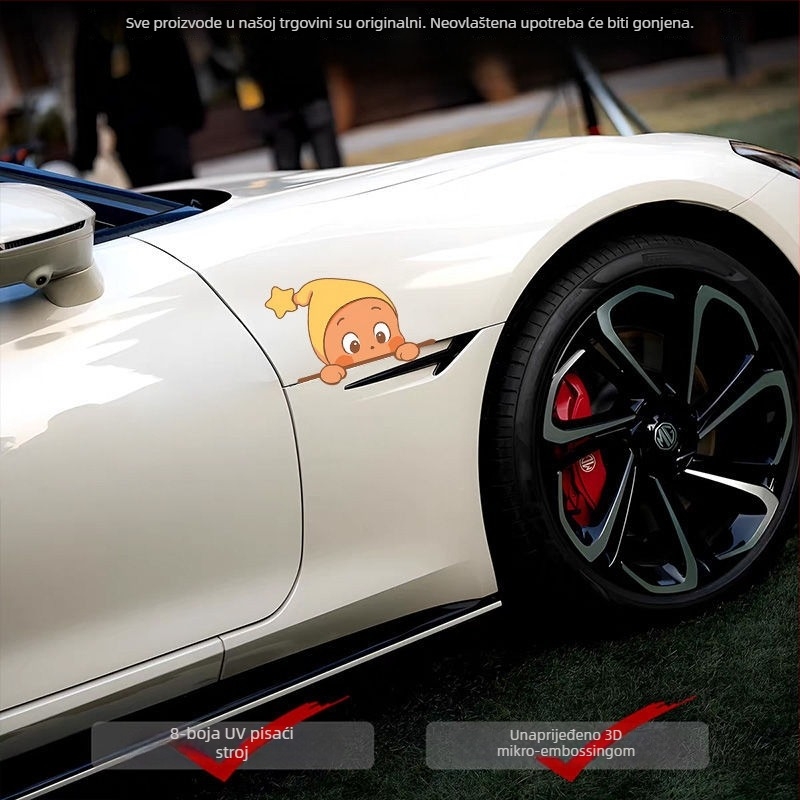 Reflektivna upozoravajuća naljepnica za karoseriju automobila – Marka Fan jing; Materijal: Naljepnica; Vrsta: Reflektivna upozoravajuća naljepnica; Ugradnja: sa usisnom čašom