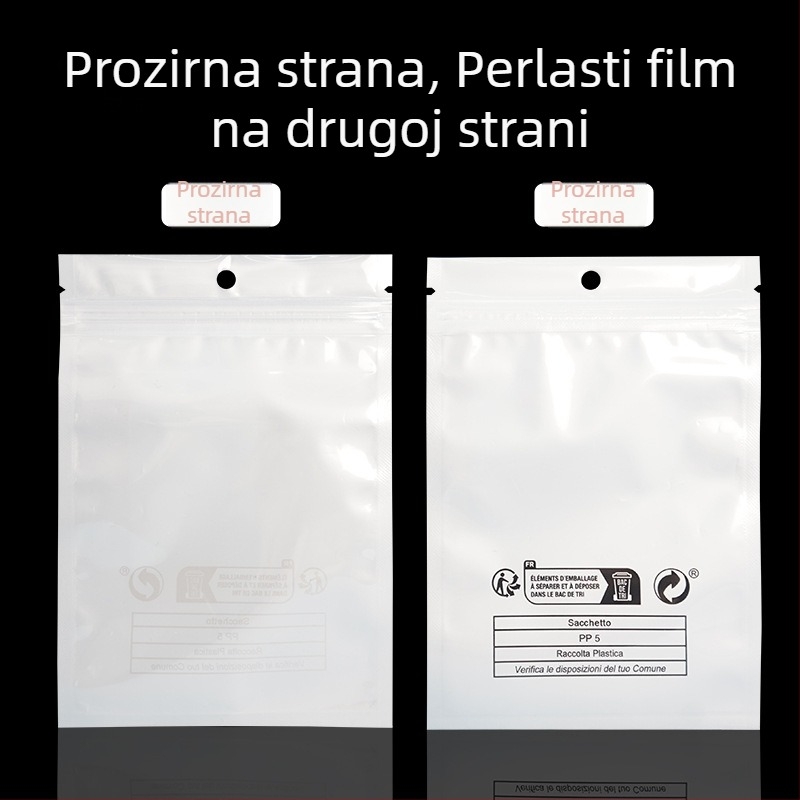 Perlasta CPP-film vrećica sa samouzavaranjem – dizajn protiv gušenja, pogodna za nakit i poklon pakiranje; Materijal: CPP film; Duljina zatvaranja: 5–20 cm