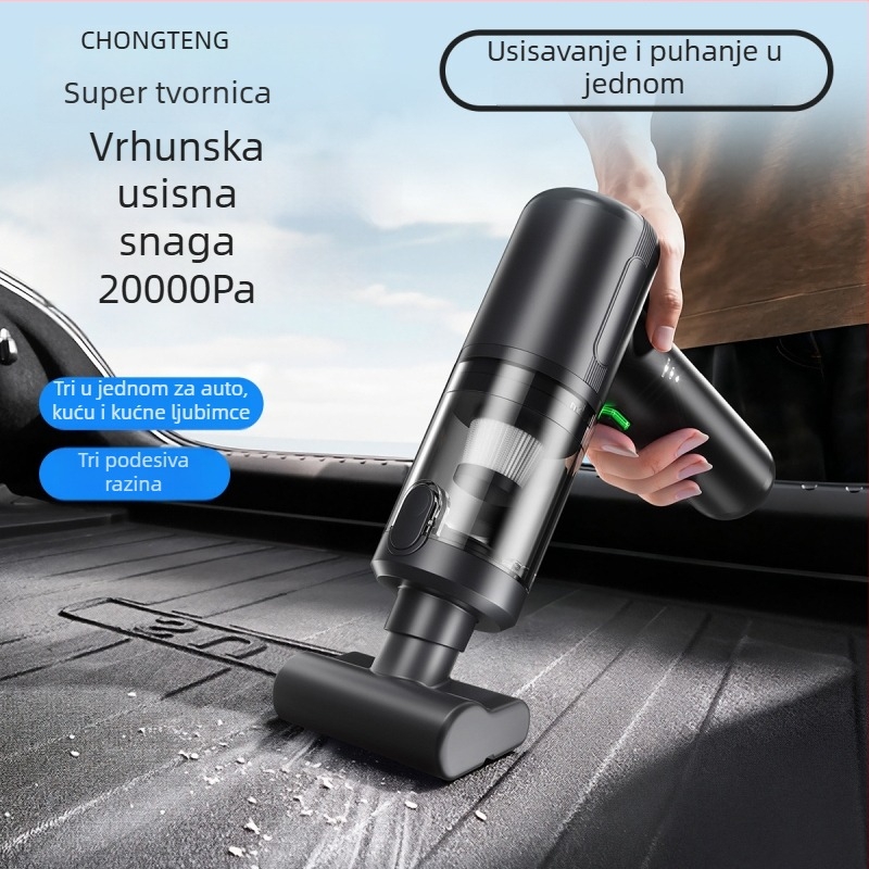 Bežični usisavač za automobil, ručni i prijenosni, 11.1V, 100W, usis 20000 Pa, punjiv, 75 dB