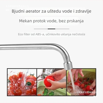 Kuhinjska slavina od 304 nehrđajućeg čelika, poluautomatska ljuljačka, model 985, električna vodovodna slavina, jednostrana konstrukcija, CE certifikat