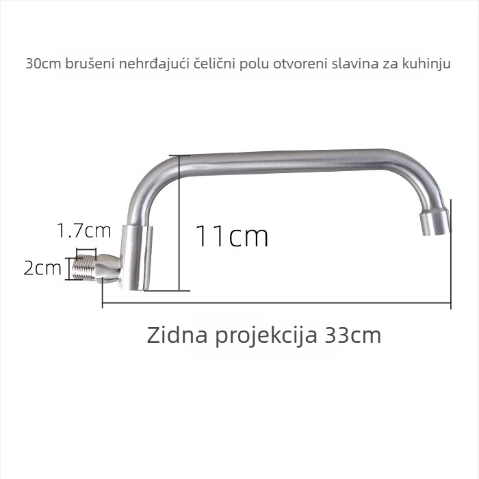 Kuhinjska slavina od 304 nehrđajućeg čelika, poluautomatska ljuljačka, model 985, električna vodovodna slavina, jednostrana konstrukcija, CE certifikat
