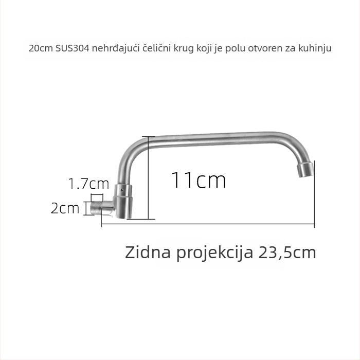Kuhinjska slavina od 304 nehrđajućeg čelika, poluautomatska ljuljačka, model 985, električna vodovodna slavina, jednostrana konstrukcija, CE certifikat