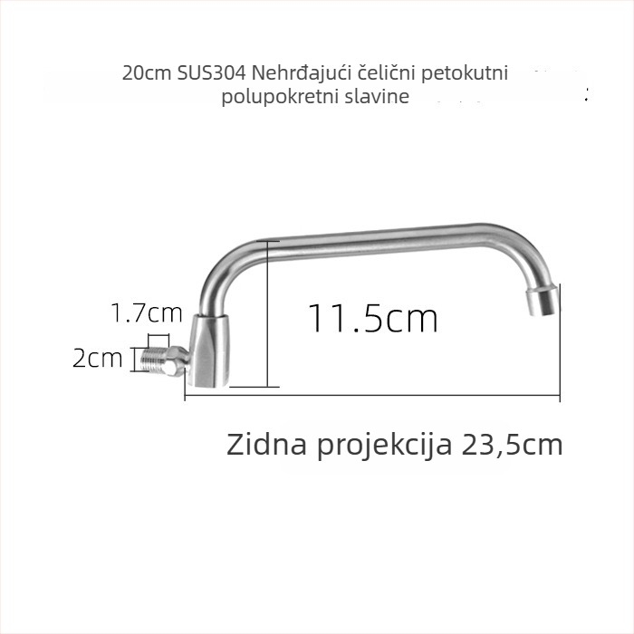 Kuhinjska slavina od 304 nehrđajućeg čelika, poluautomatska ljuljačka, model 985, električna vodovodna slavina, jednostrana konstrukcija, CE certifikat