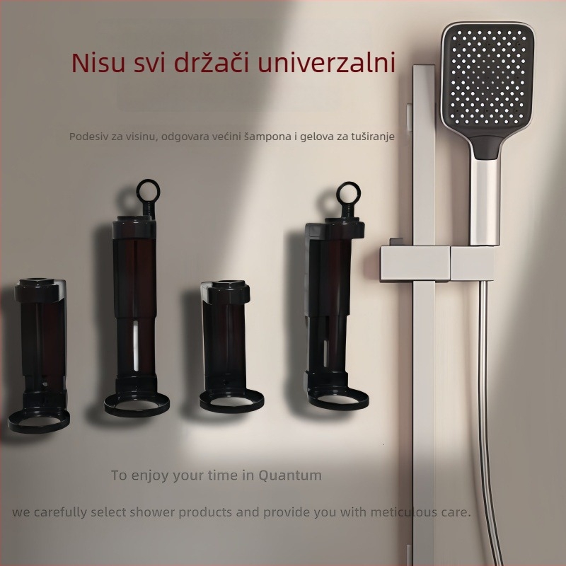 Oriental xindhi ABS univerzalni nosač bočica šampona i gela za tuširanje za hotele, podesiva kvačica bez bušenja, moderni minimalistički stil, težina 0,15 kg