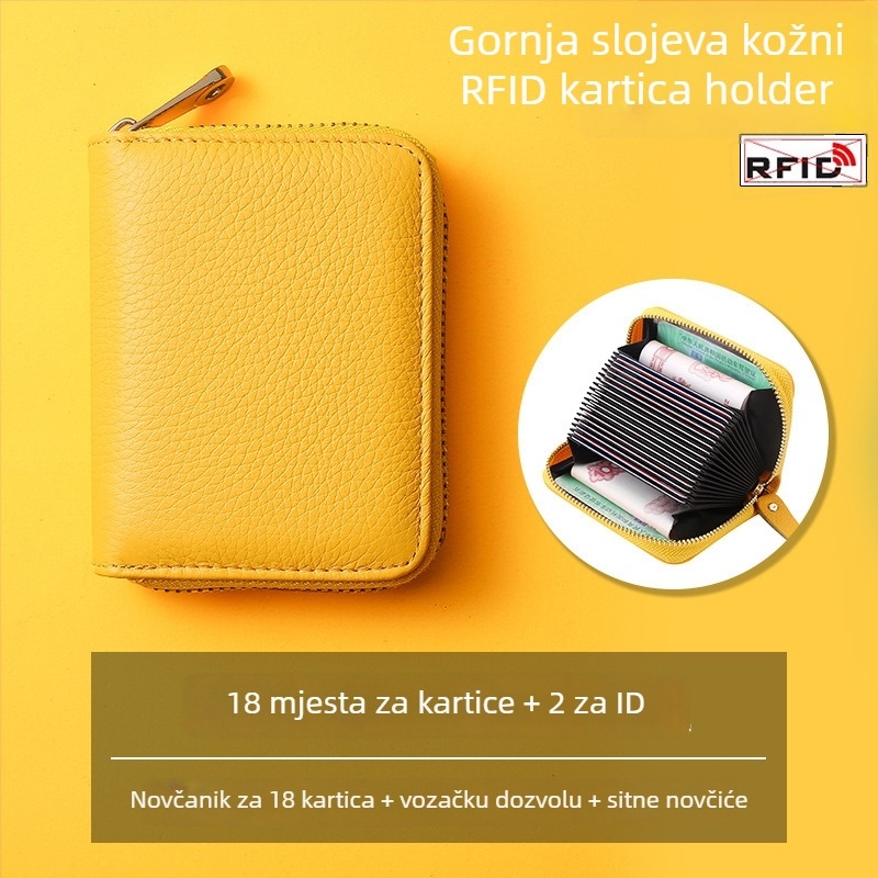 Držač kartica u akordeonskom stilu – prava koža, prvi sloj teleće kože, unisex, urbani stil, podstava od poliestera