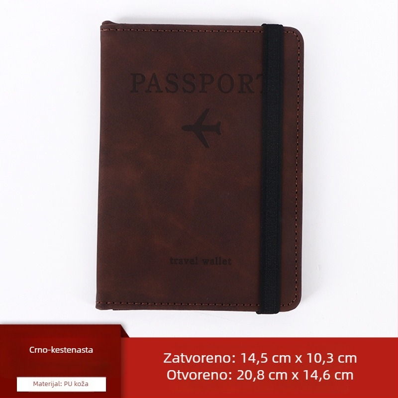 Držač za putovnicu i organizator dokumenata - PU prenosna torbica za putovanje s SIM utorom, unisex, otporna na habanje