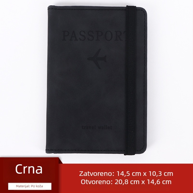 Držač za putovnicu i organizator dokumenata - PU prenosna torbica za putovanje s SIM utorom, unisex, otporna na habanje