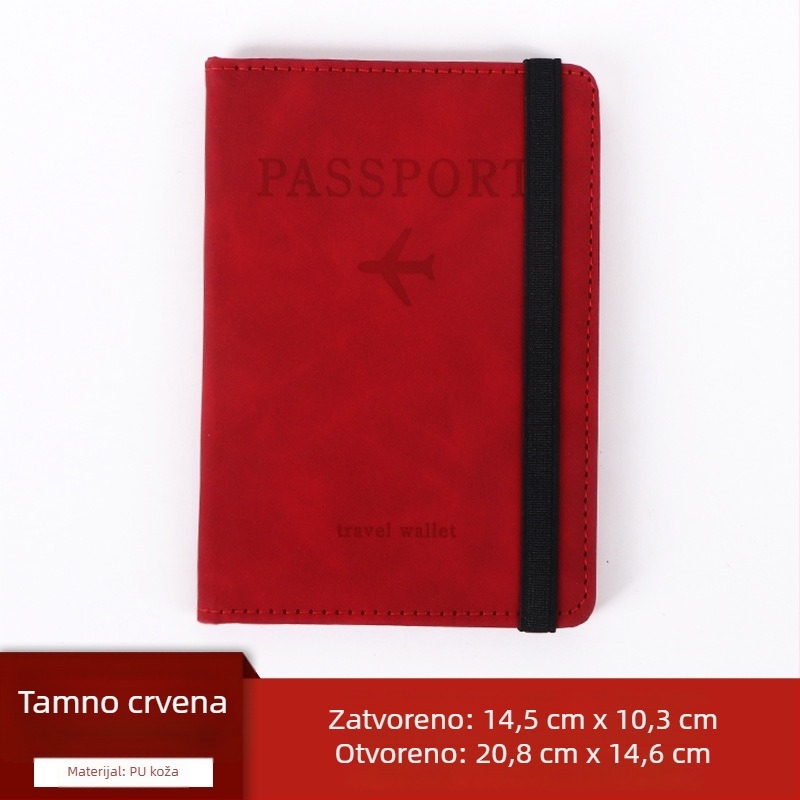 Držač za putovnicu i organizator dokumenata - PU prenosna torbica za putovanje s SIM utorom, unisex, otporna na habanje