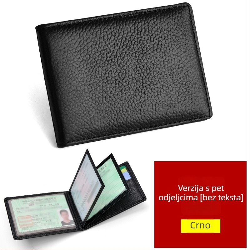 Kožni etui za vozačku dozvolu i dokumente – unisex, držač za putovnicu i kartice, poliester podstava