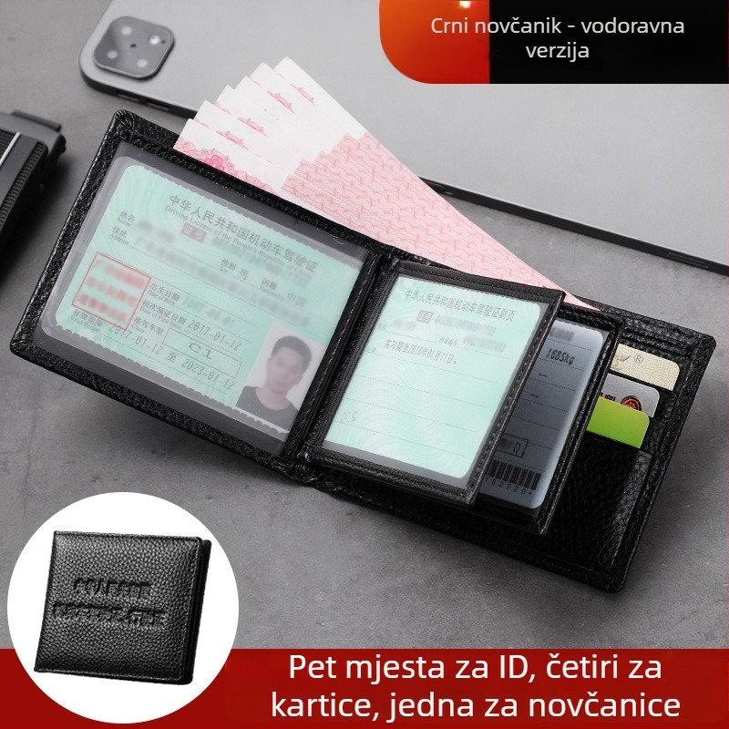 Kožni etui za vozačku dozvolu i dokumente – unisex, držač za putovnicu i kartice, poliester podstava