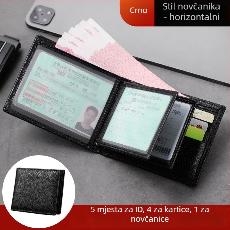 Kožni etui za vozačku dozvolu i dokumente – unisex, držač za putovnicu i kartice, poliester podstava