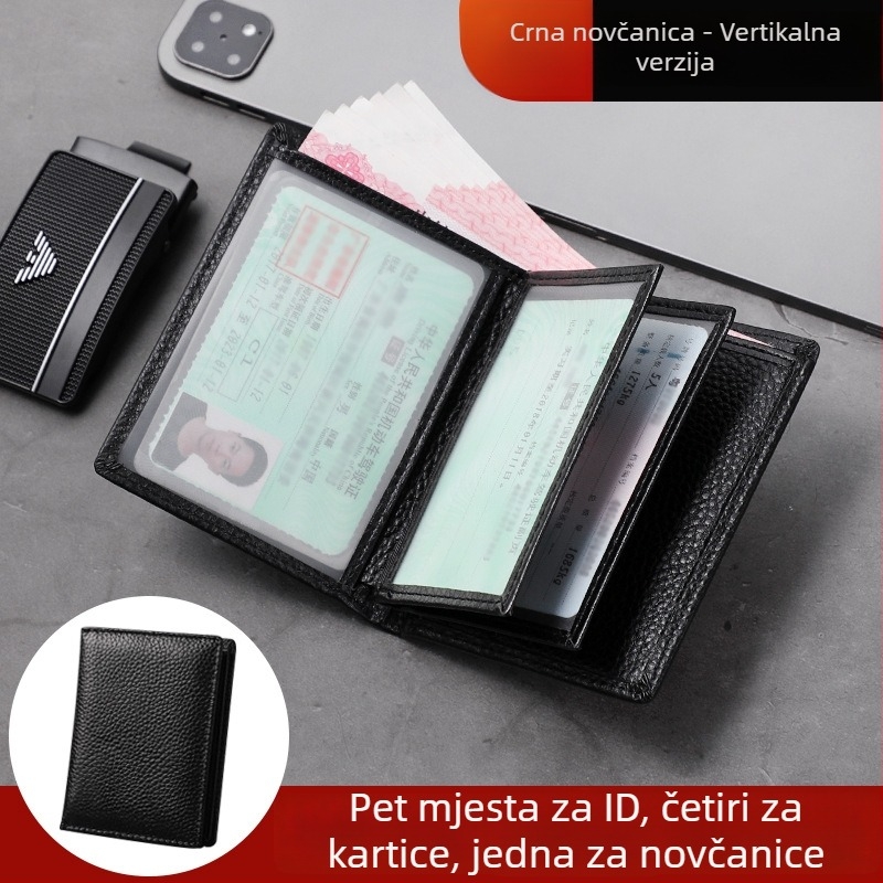Kožni etui za vozačku dozvolu i dokumente – unisex, držač za putovnicu i kartice, poliester podstava