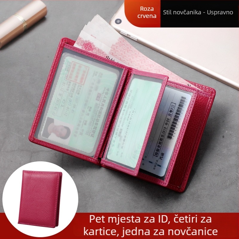 Kožni etui za vozačku dozvolu i dokumente – unisex, držač za putovnicu i kartice, poliester podstava