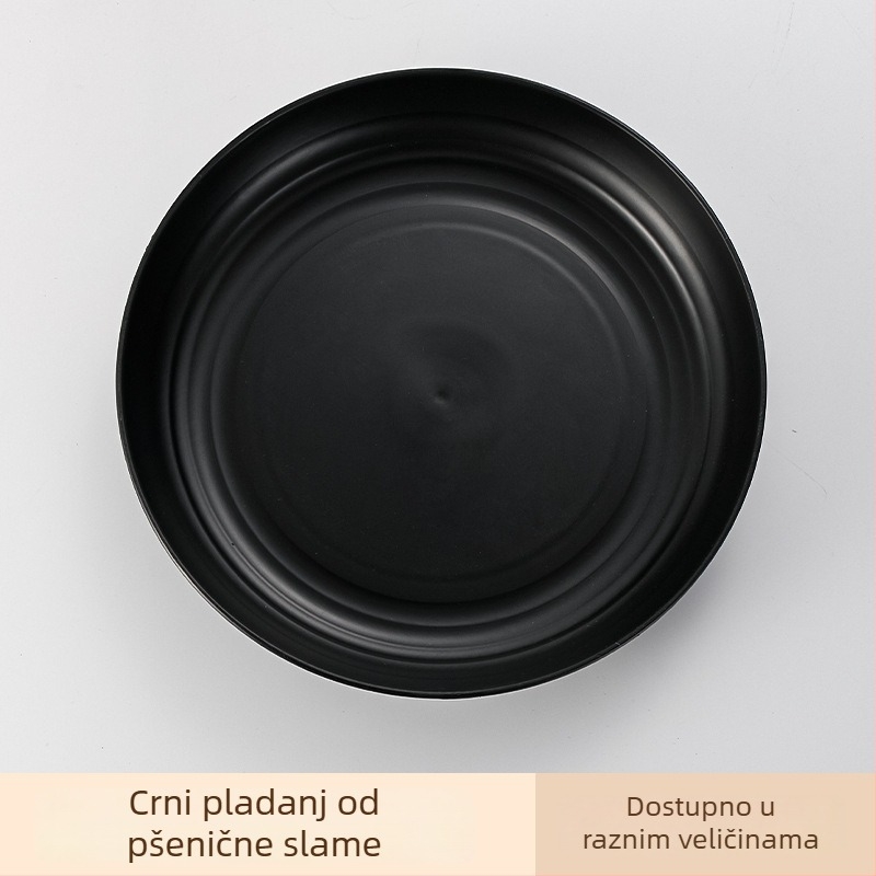 Nordijski kružni tanjur od pšenične slame – set posuđa s tanjrom za voće i doručkom