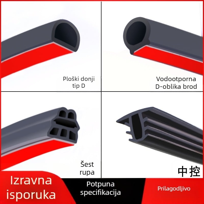 Gumeni zaptivni trak za vrata automobila, dizajn pet i šest rupa, zvučna izolacija i vodonepropusnost, za razne modele