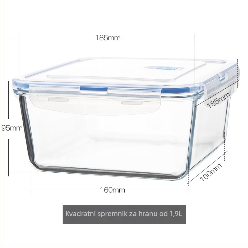 Finex posuda za hranu od kaljenog stakla, mikrovalna pogodna, s poklopcem i brtvom, oblici: pravokutni, okrugli, kvadratni