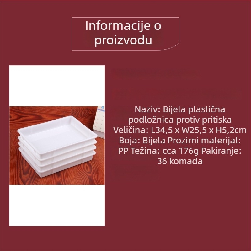 Plastična pravokutna posuda za hranu, može se slagati, jednobojna, kineski stil