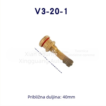 Xinze bezdušni ventil za gume, bakreni, navojni priključak, običan jezgro