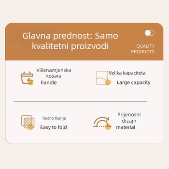 Prenosna košara za voće od ratana – moderni minimalistički stil, kućno skladištenje