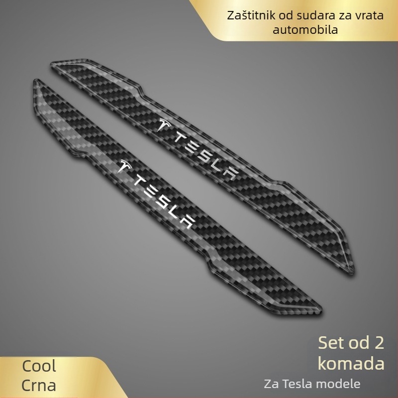 Zaštitna naljepnica za ručicu vrata za Tesla Model 3/Y, karbonska vlakna, prilagodljiv metalni logotip, zaštita od ogrebotina
