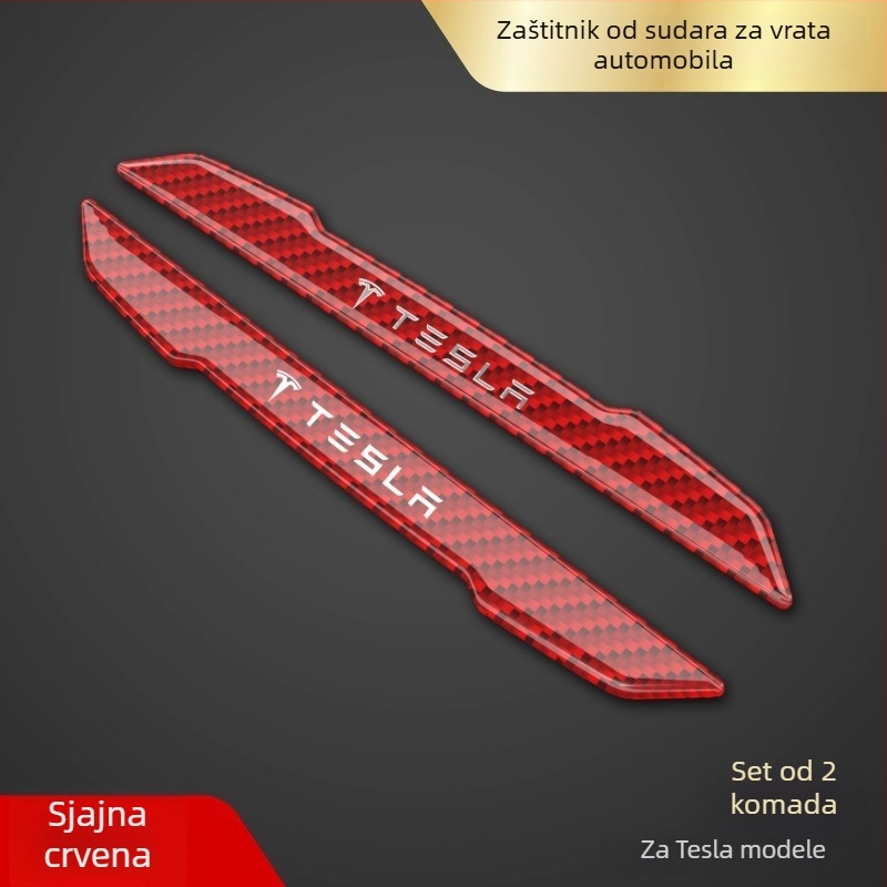 Zaštitna naljepnica za ručicu vrata za Tesla Model 3/Y, karbonska vlakna, prilagodljiv metalni logotip, zaštita od ogrebotina